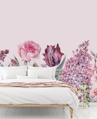 papel pintado de jardín lila y rosa púrpura y rosa