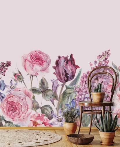 papel pintado de jardín lila y rosa púrpura y rosa papel pintado de jardín lila y rosa púrpura y rosa