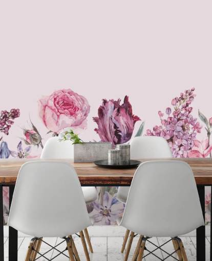 purple and pink lilac and rose garden wallpaper