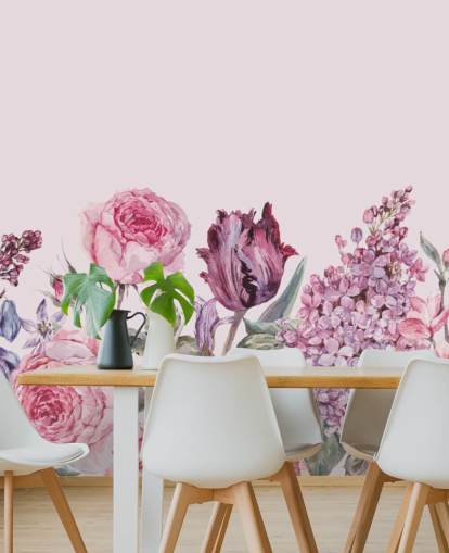 papel pintado de jardín lila y rosa púrpura y rosa