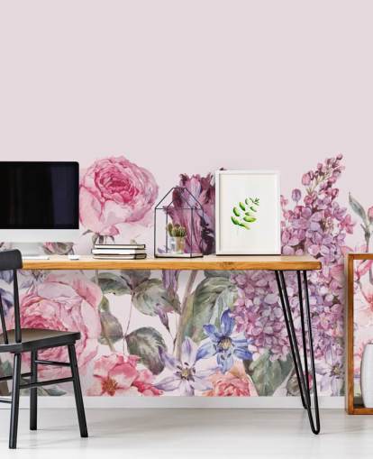 purple and pink lilac and rose garden wallpaper