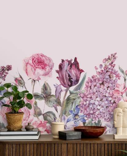 papel de parede roxo e rosa lilás e jardim de rosas papel de parede roxo e rosa lilás e jardim de rosas