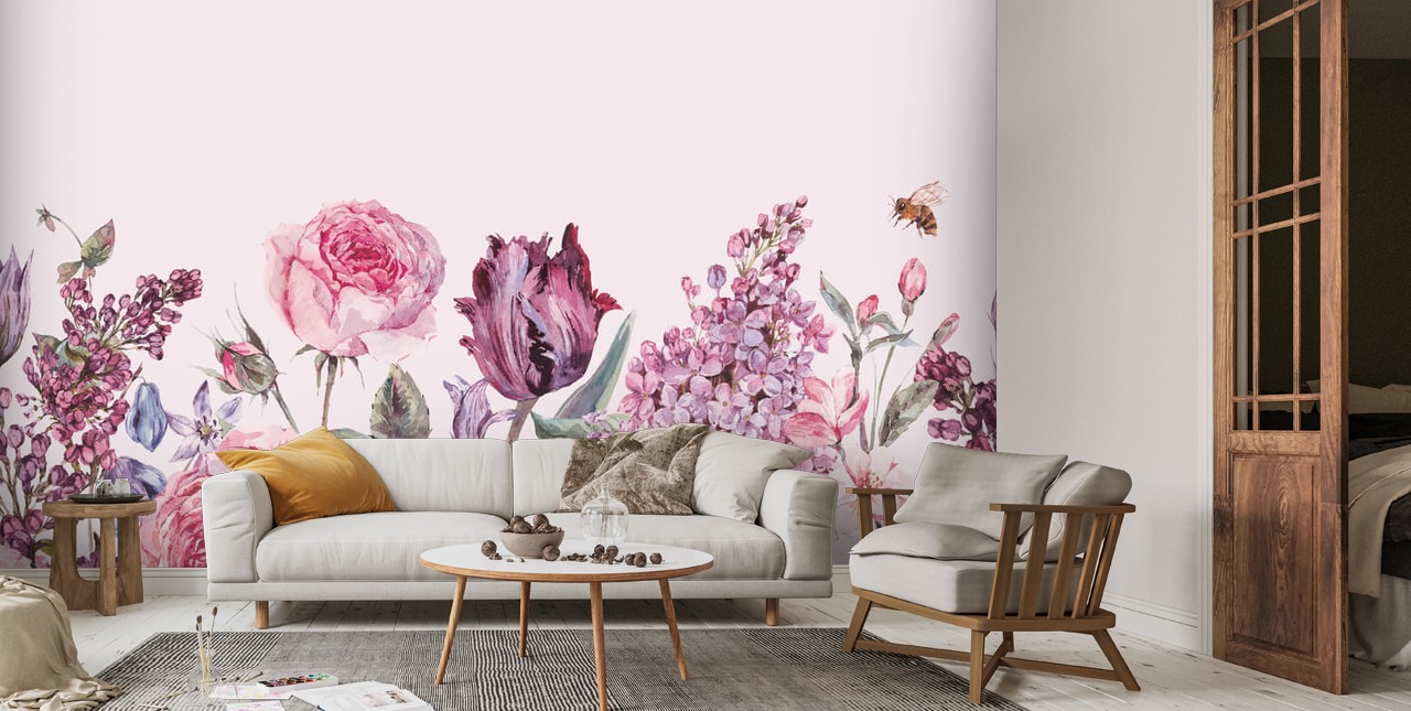 Lilac Garden Wallpaper | Wallsauce UK