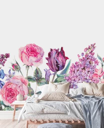 Lila och rosa vackra blommor Bakgrund Lila och rosa vackra blommor Bakgrund