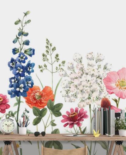 carta da parati colorata con fiori di prato