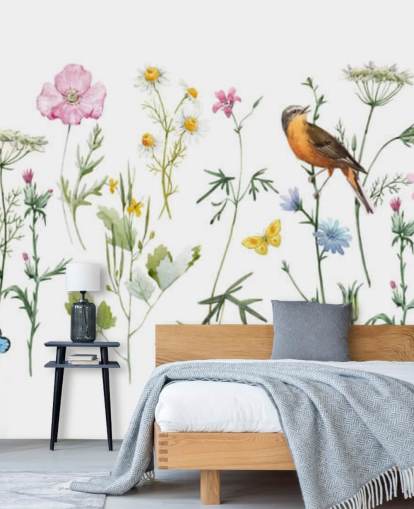 Illustrert Eng Blomster Bakgrunn