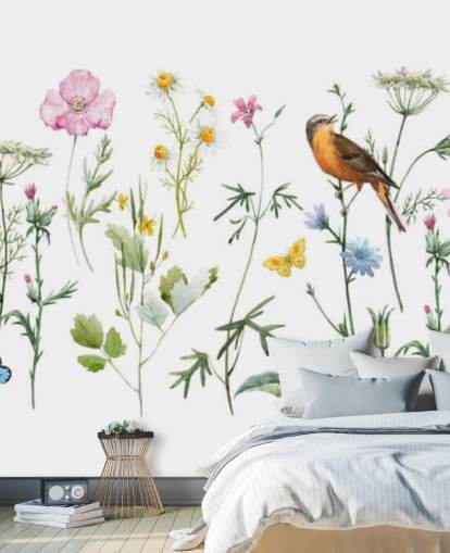 Fondo de pantalla de flores ilustradas