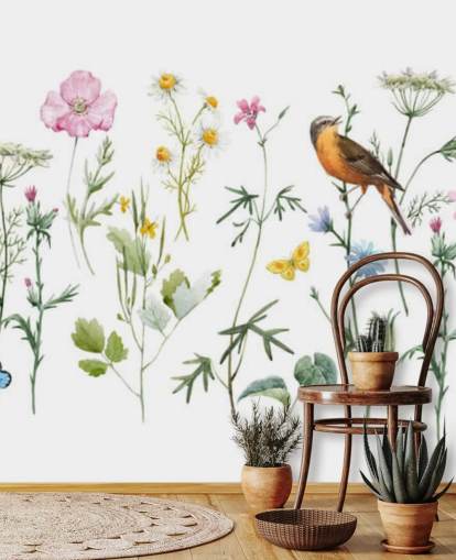 Fondo de pantalla de flores ilustradas