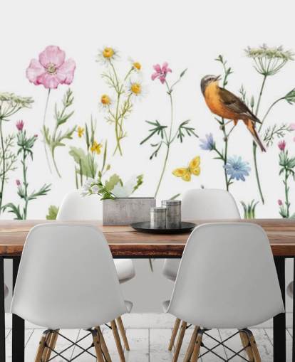 Illustrierte Wiese Blumen