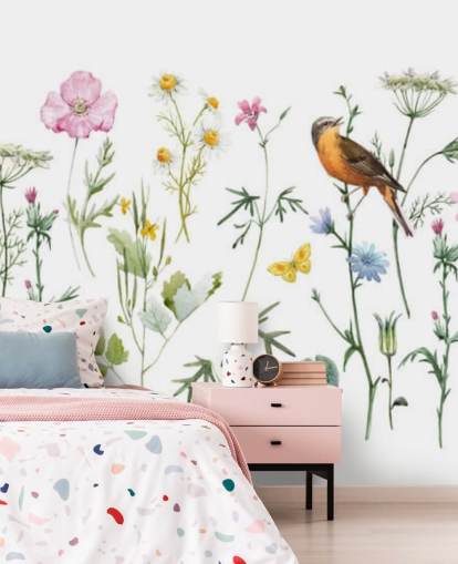 Illustrert Eng Blomster Bakgrunn