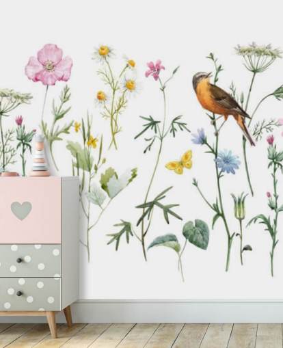 Fondo de pantalla de flores ilustradas