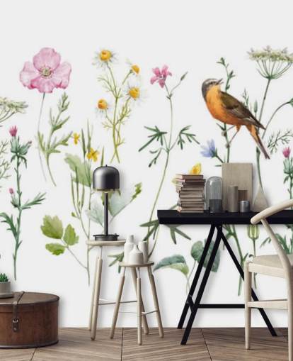 Illustrierte Wiese Blumen