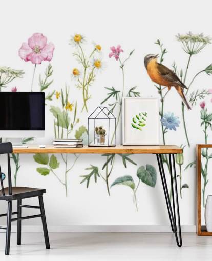 Fondo de pantalla de flores ilustradas Fondo de pantalla de flores ilustradas