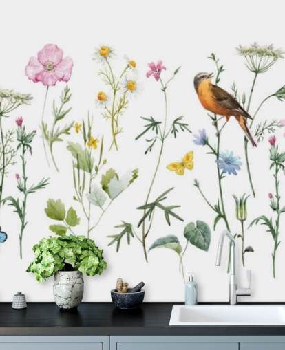 Fondo de pantalla de flores ilustradas