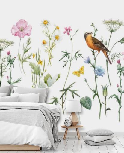 Illustrierte Wiese Blumen