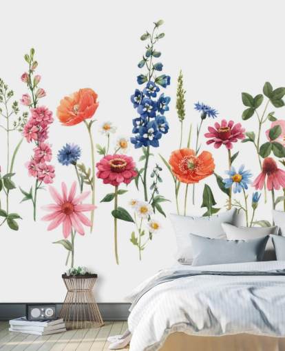 papier peint de fleurs de prairie colorées