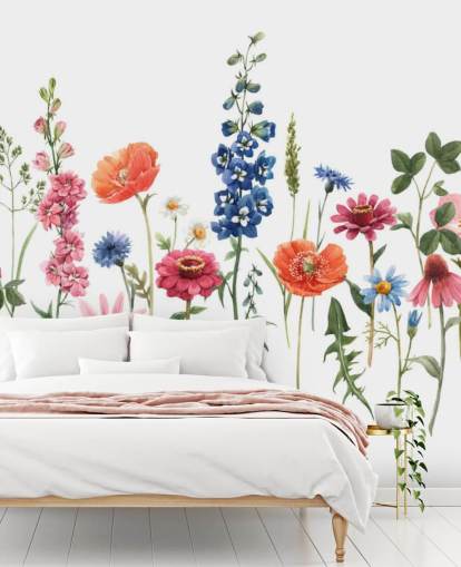 papier peint de fleurs de prairie colorées