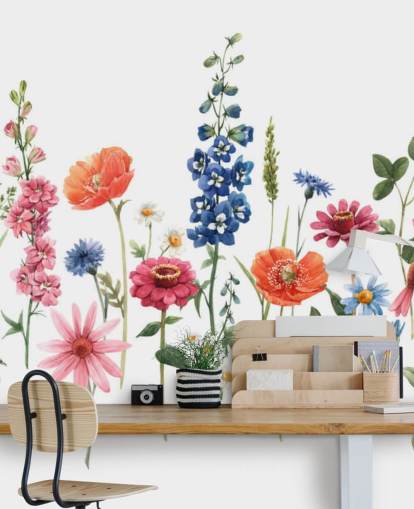 colourful meadow flowers wallpaper