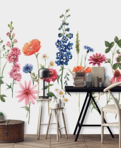 papier peint de fleurs de prairie colorées