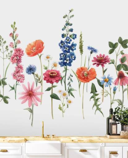 colourful meadow flowers wallpaper