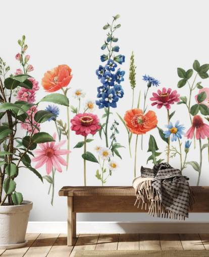 colourful meadow flowers wallpaper