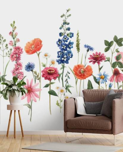 farverige eng blomster tapet farverige eng blomster tapet