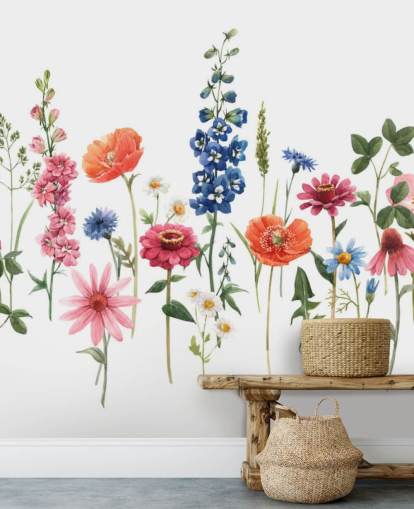 papier peint de fleurs de prairie colorées