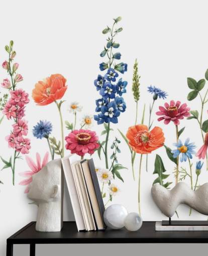 colourful meadow flowers wallpaper