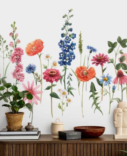 colourful meadow flowers wallpaper