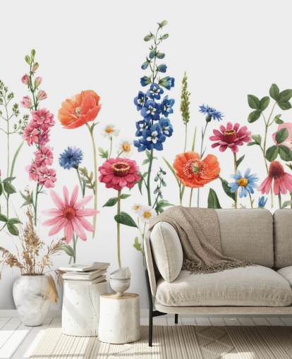 colourful meadow flowers wallpaper