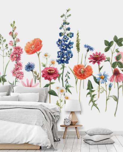 colourful meadow flowers wallpaper