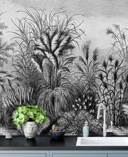 papel de parede antigo ilustrado preto e branco da selva papel de parede antigo ilustrado preto e branco da selva