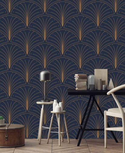 papier peint à motif vintage bleu foncé papier peint à motif vintage bleu foncé