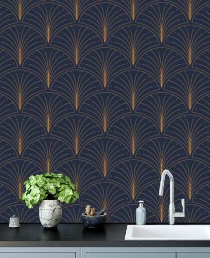 papel pintado azul oscuro con estampado vintage papel pintado azul oscuro con estampado vintage