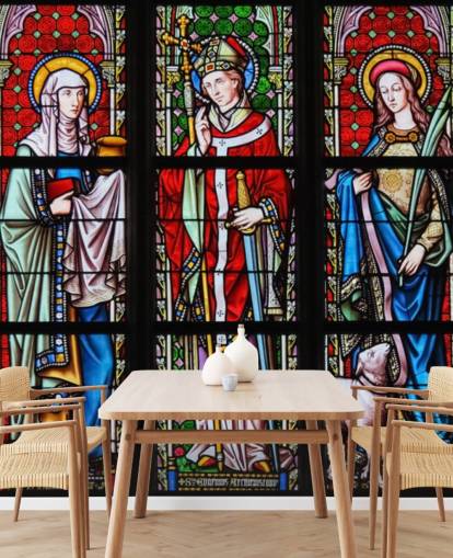 Colourful Saints Stained Glass Window Wallpaper Colourful Saints Stained Glass Window Wallpaper