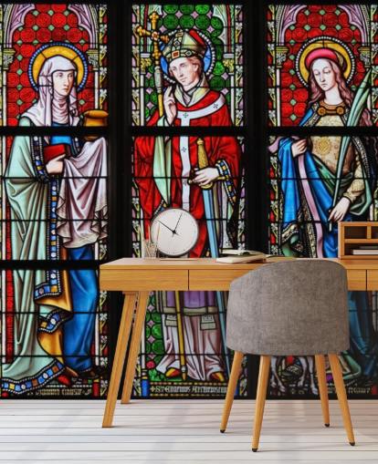 Colourful Saints Stained Glass Window Wallpaper Colourful Saints Stained Glass Window Wallpaper