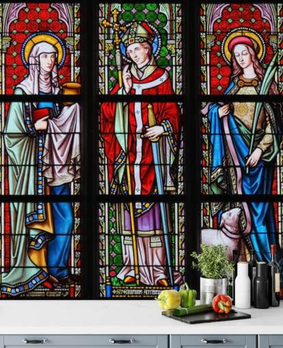 Bunte Saints Buntglasfenster Tapete