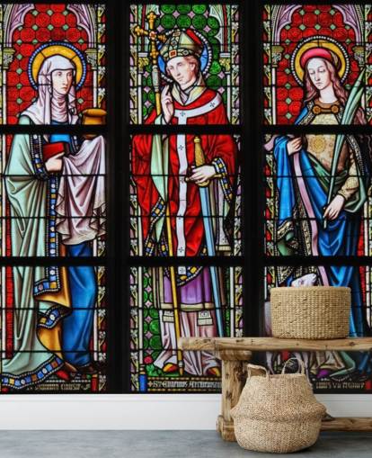 Papier Peint Vitrail Colorful Saints