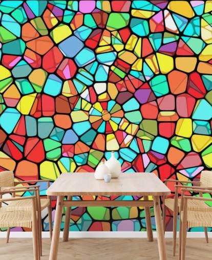 Colourful Geometric Stained Glass Window Colourful Geometric Stained Glass Window