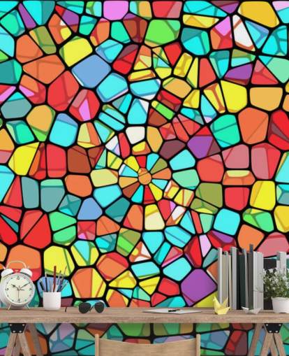 Buntes geometrisches Buntglasfenster 