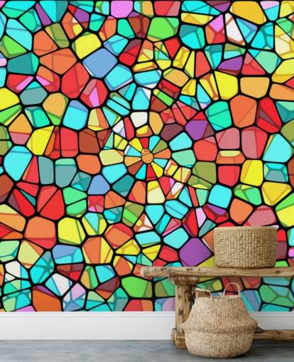 Buntes geometrisches Buntglasfenster 