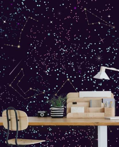 Papel de Parede de Meteoros e Estrelas Voadoras