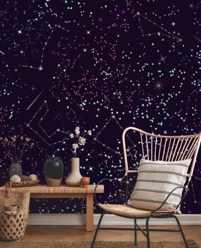 Flying Meteors and Stars Wallpaper