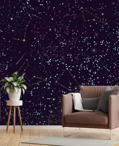 Flying Meteors and Stars Wallpaper