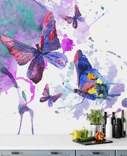 Fotomural Mariposas pintadas moradas