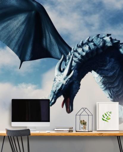 blue dragon amongst snowy mountains wallpaper blue dragon amongst snowy mountains wallpaper