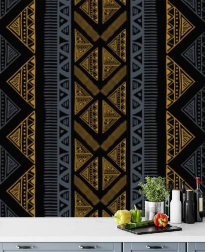dark blue and ochre tribal pattern wallpaper dark blue and ochre tribal pattern wallpaper