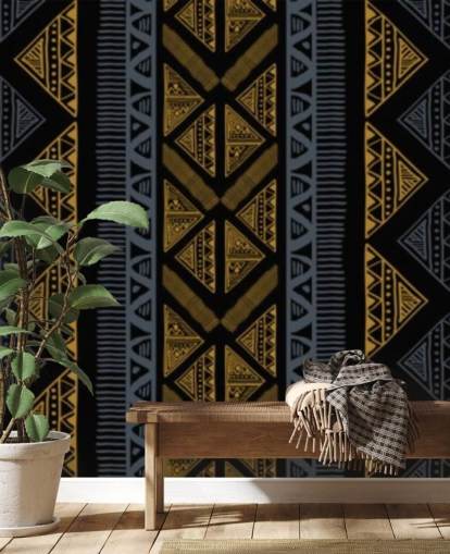 dark blue and ochre tribal pattern wallpaper dark blue and ochre tribal pattern wallpaper