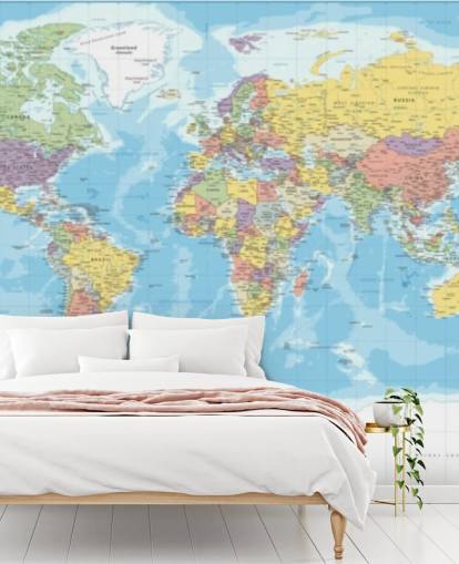 colourful europe centered world map wallpaper