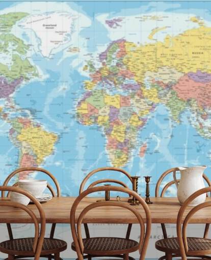 papel de parede colorido do mapa mundial centrado na Europa